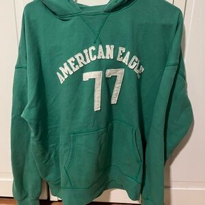American Eagle Outfitters Green Sweater with White Lettering